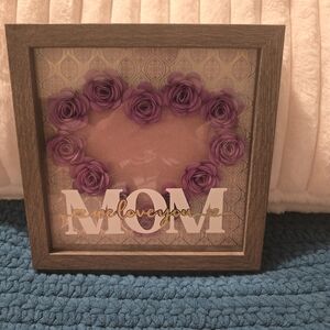 Purple Floral 'Mom' Shadow Box Frame